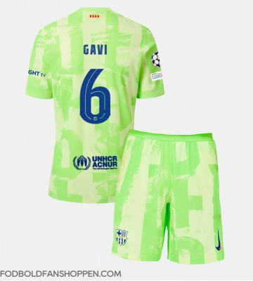Barcelona Paez Gavi #6 Tredjetrøje Børn 2024-25 Kortærmet (+ Korte bukser)